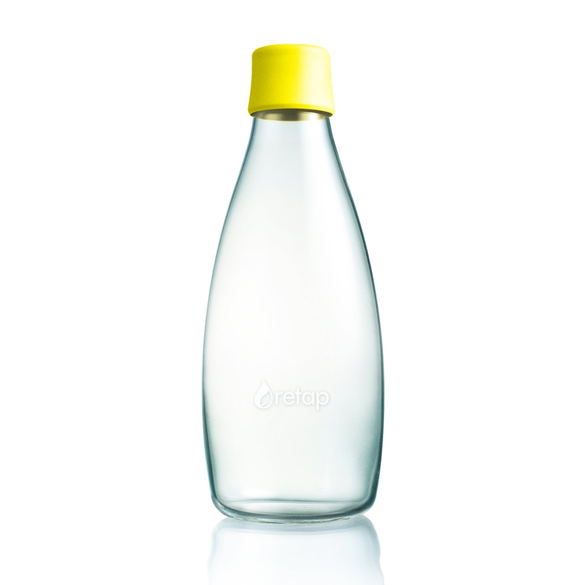 Retap Bouteille en verre Retap 0,8 L jaune | Design Scandinave | Bouteilles d'eau | Jaune