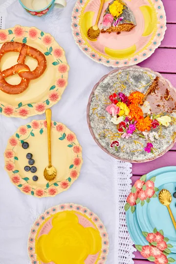 Assiette en céramique Rice Embossed Flower Ø25,5 cm - Creme - RICE