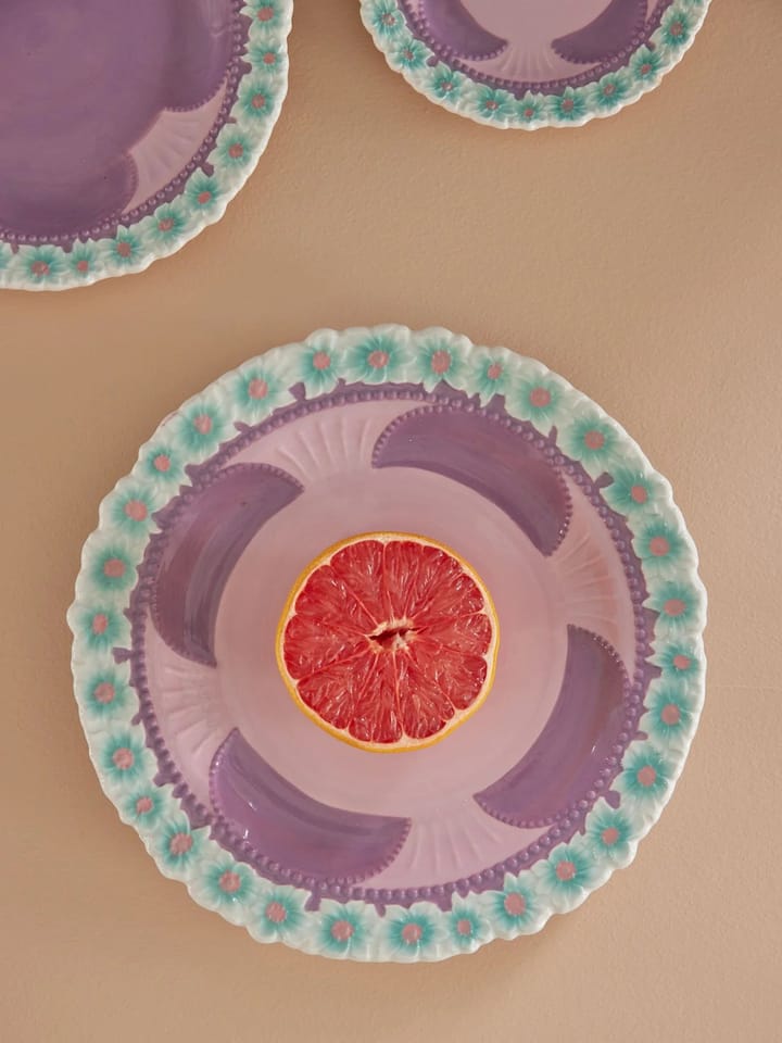 Assiette en céramique Rice Embossed Flower Ø25,5 cm, Lavender RICE