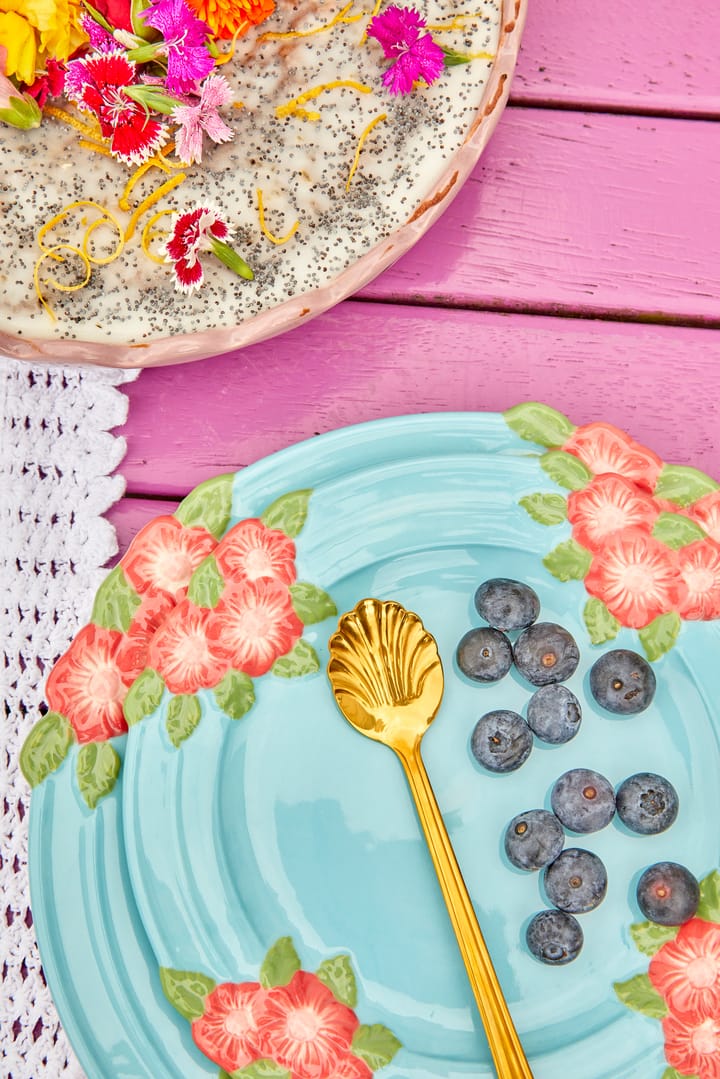 Assiette en céramique Rice Embossed Flower Ø25,5 cm, Mint RICE