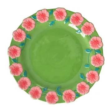 Assiette en céramique Rice Embossed Flower Ø25,5 cm - Sage green - RICE