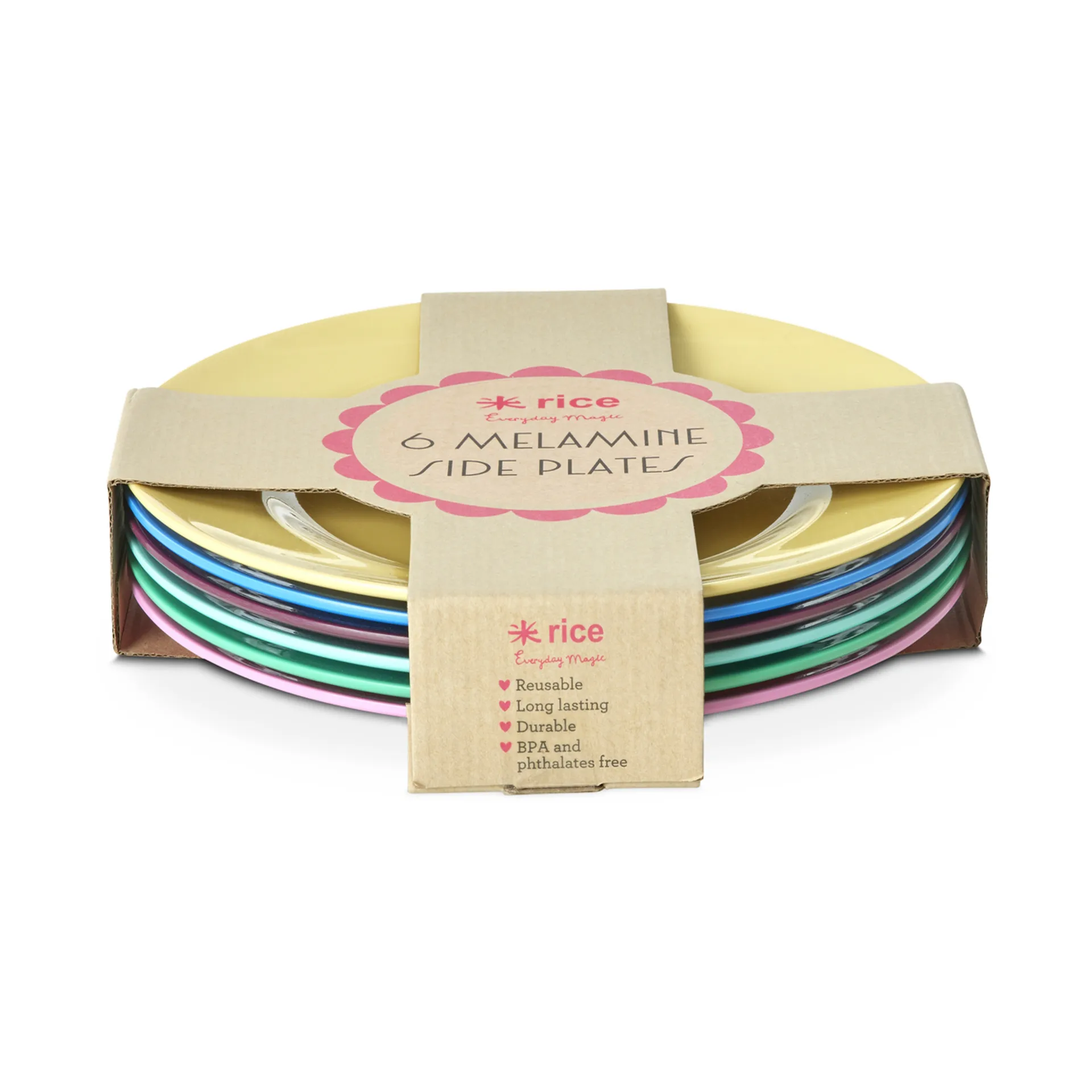 Assiette en mélamine Rice Ø21 cm lot de 6, Montrez vos vraies couleurs. RICE