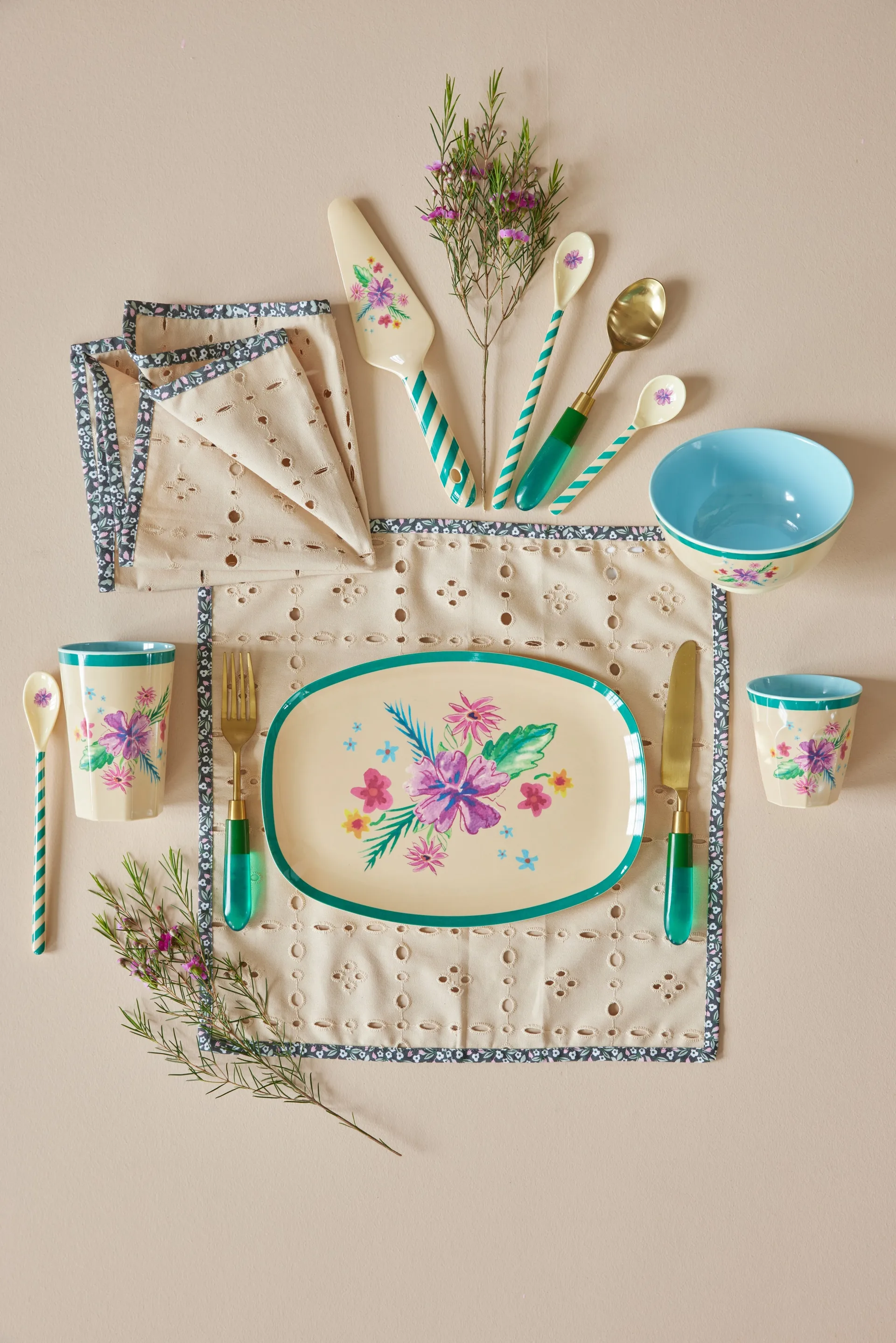 Assiette en mélamine Rice 22 x 30cm, Arda bloom RICE