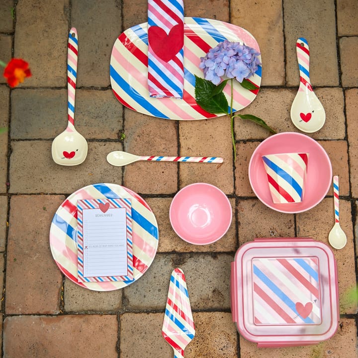 Assiette en mélamine Rice 22 x 30cm, Candy stripes RICE