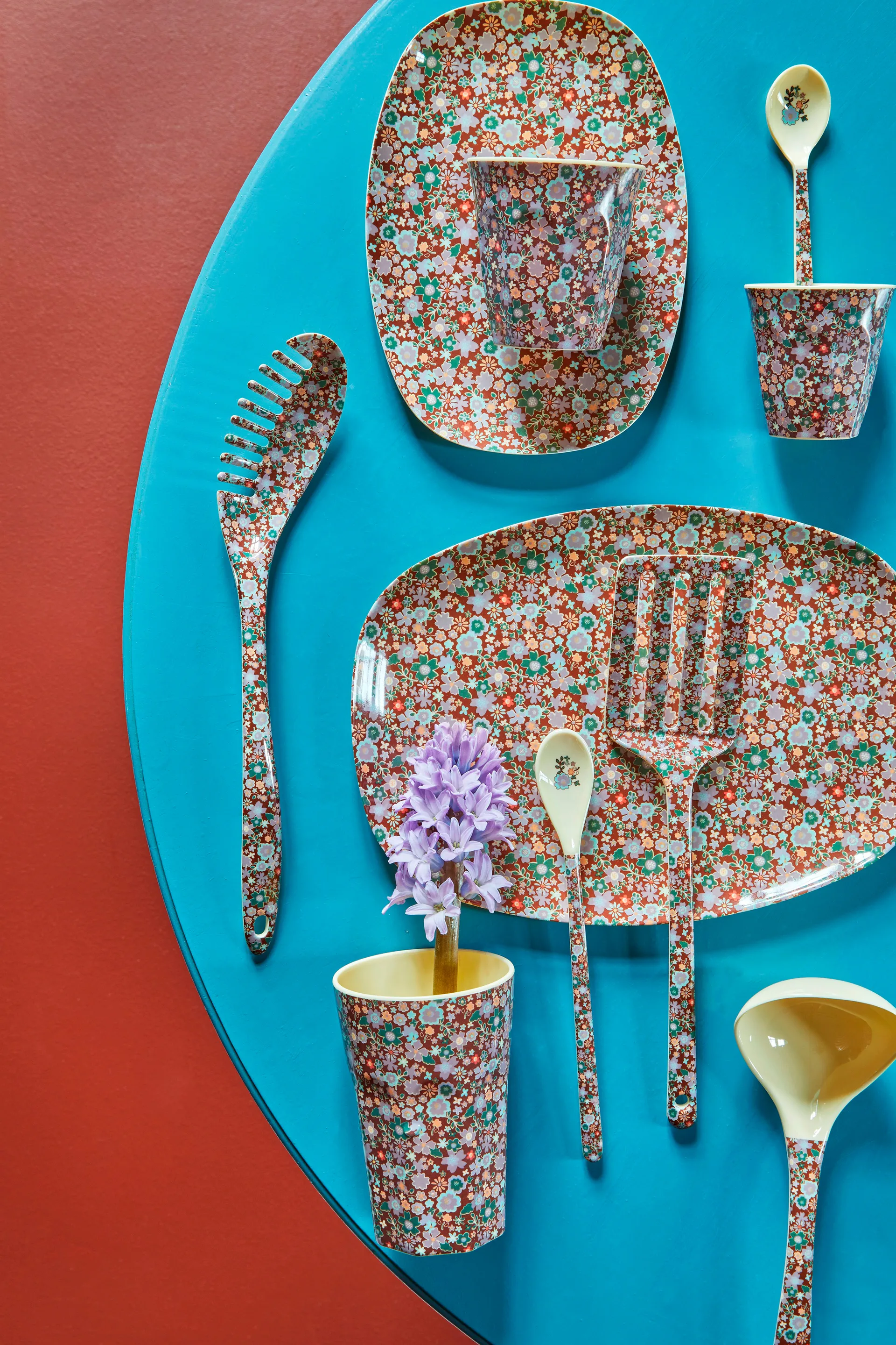 Assiette en mélamine Rice 22 x 30cm, Fall flower RICE