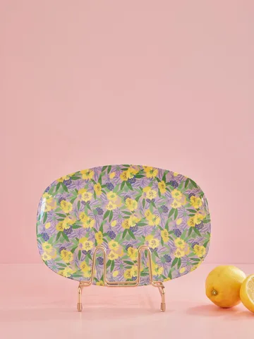 Assiette en mélamine Rice 22 x 30cm - Fancy pansy - RICE