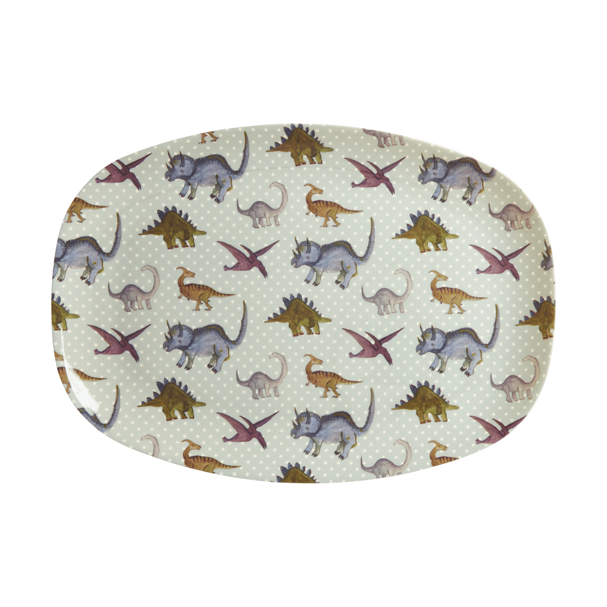 RICE Assiette en mélamine Rice 22 x 30cm New Dino | Design Scandinave | Assiettes plates | Multi