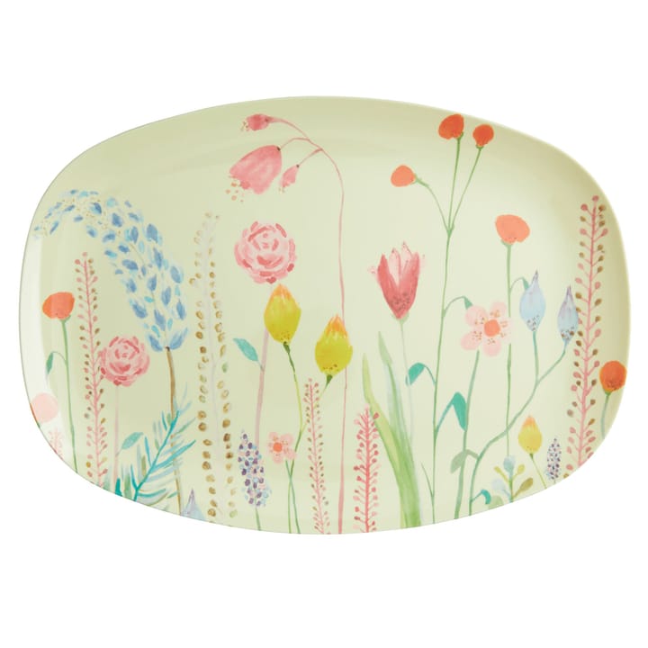 Assiette en mélamine Rice 22 x 30cm - Summer flowers - RICE