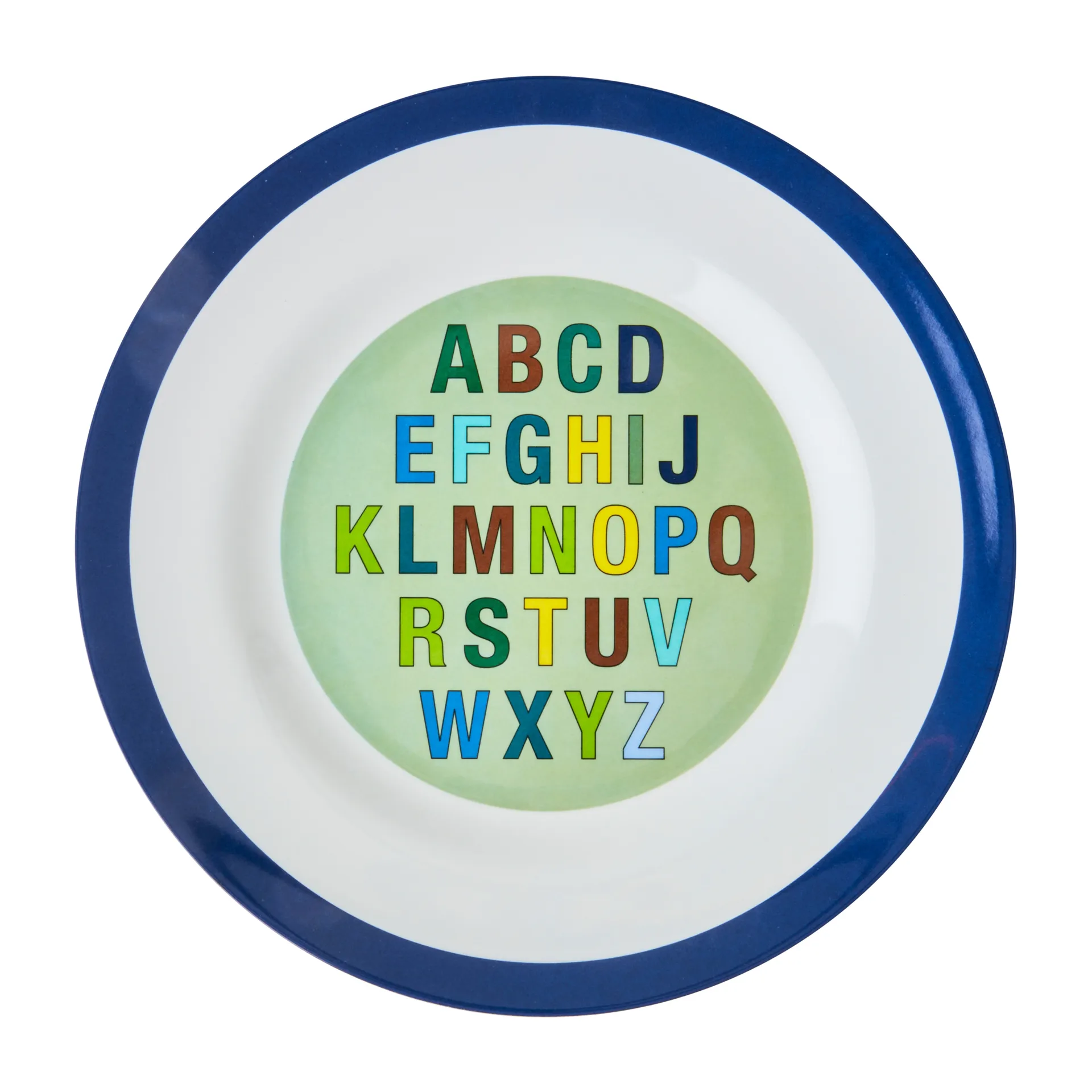 Assiette en mélamine Rice 25 cm, Alphabet-bleu foncé RICE