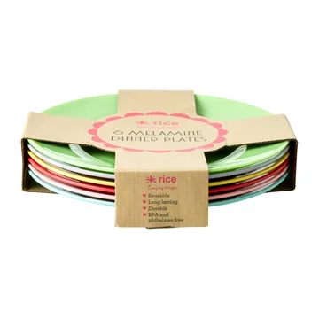 Assiette en mélamine Rice Ø26 cm 6 pièces - Yippie yippie yeah - RICE