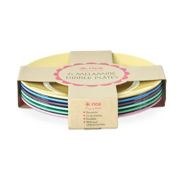 Assiette en mélamine Rice Ø26 cm lot de 6 - Montrez vos vraies couleurs. - RICE