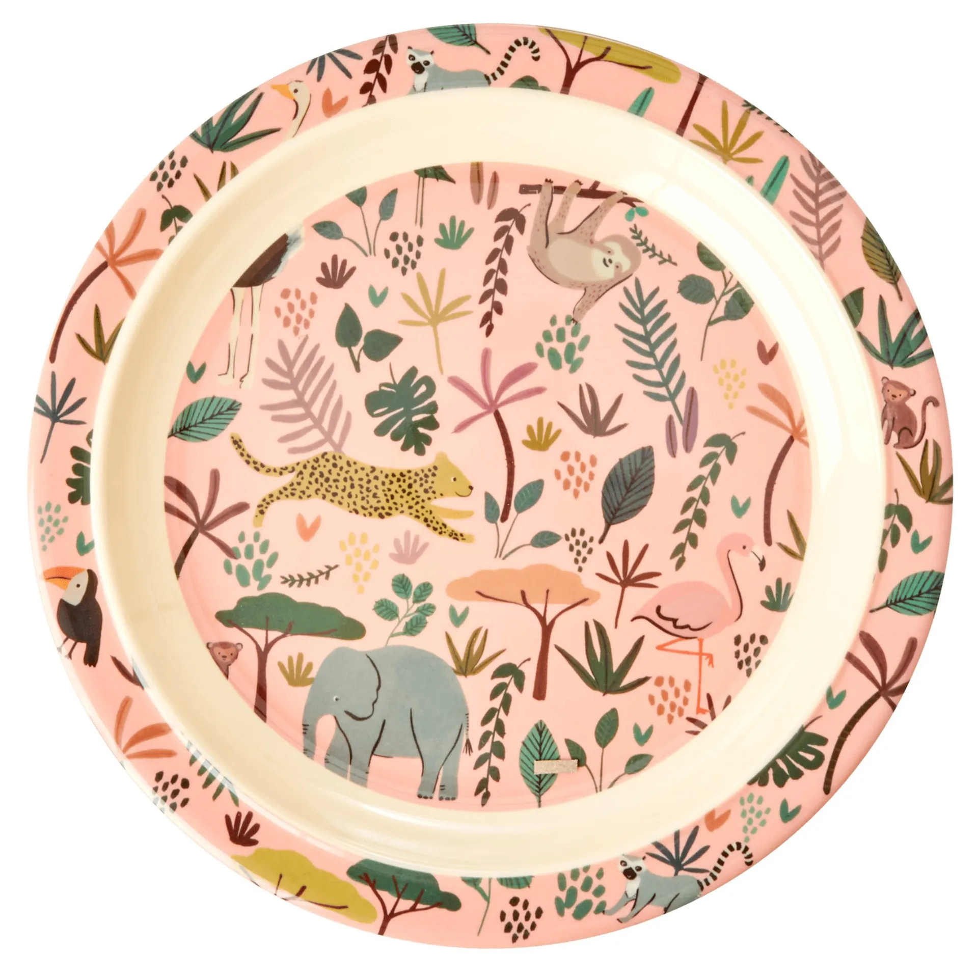 Assiette pour enfant Rice Jungle animals, Coral-multi RICE