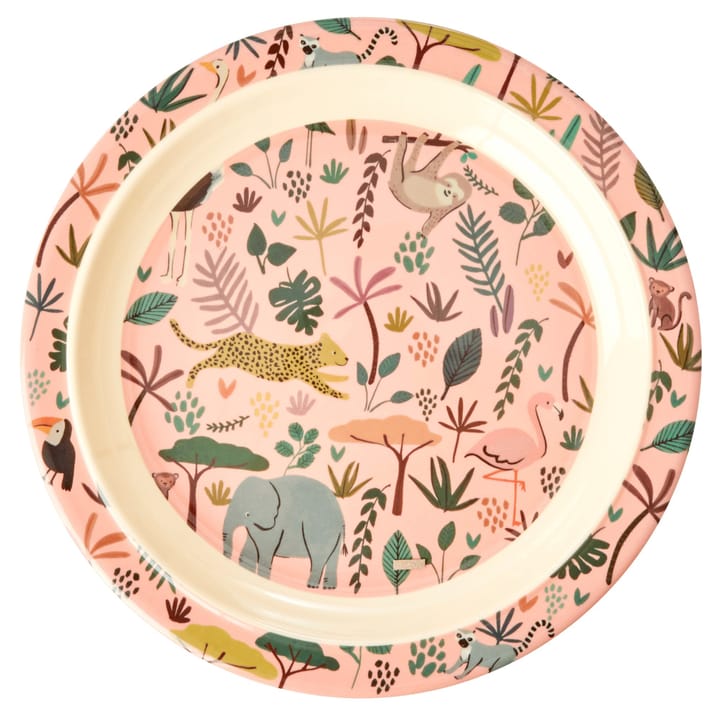 Assiette pour enfant Rice Jungle animals, Coral-multi