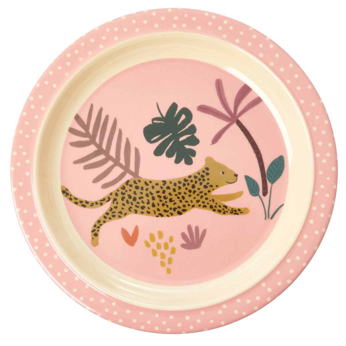 rice assiette pour enfant rice jungle animals pink-multi