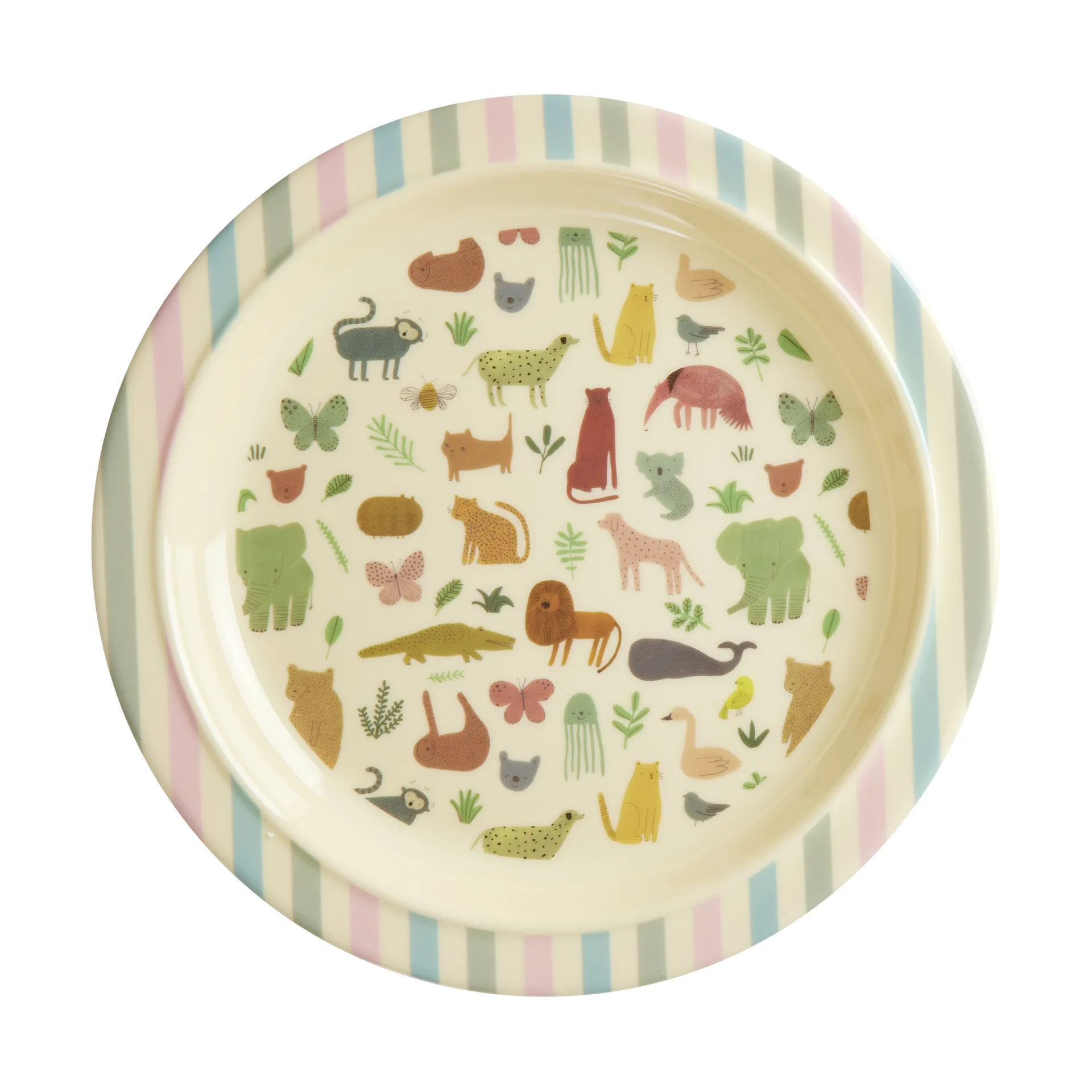 Assiette pour enfant Rice mélamine Ø22 cm, Sweet Jungle Print RICE