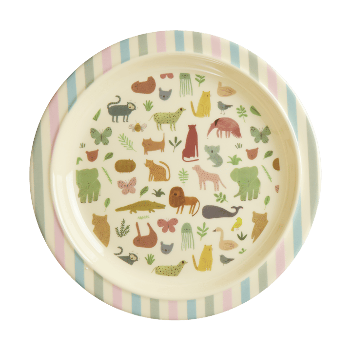Assiette pour enfant Rice mélamine Ø22 cm - Sweet Jungle Print - RICE
