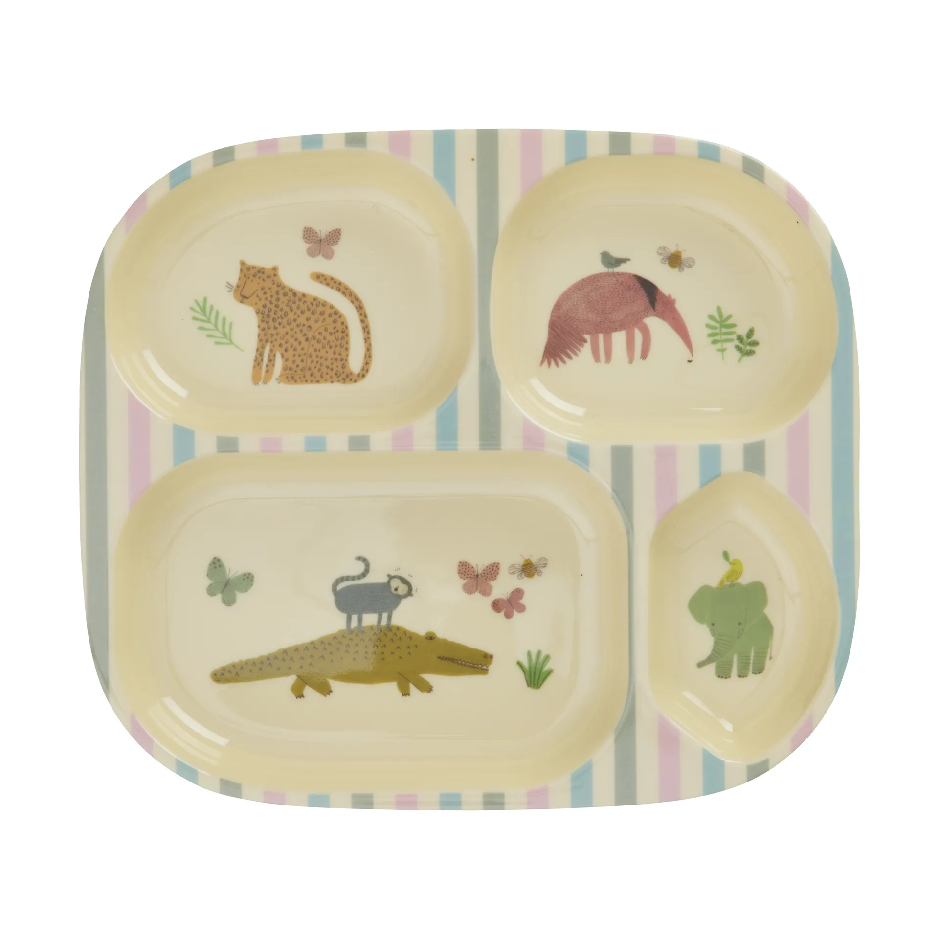 Assiette pour enfants Rice mélamine 4 compartiments, Sweet Jungle Print RICE