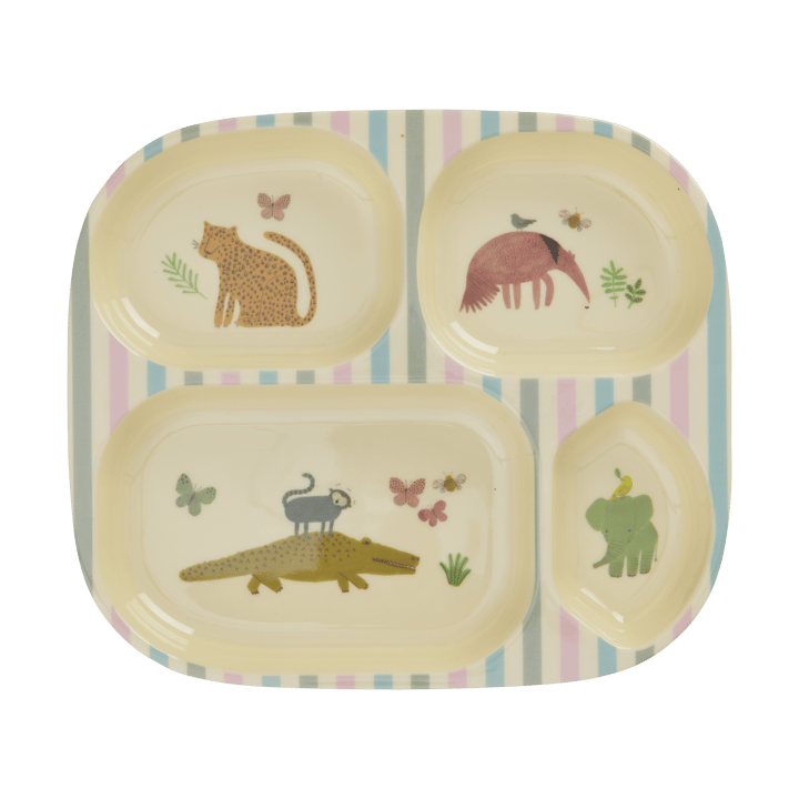Assiette pour enfants Rice mélamine 4 compartiments - Sweet Jungle Print - RICE