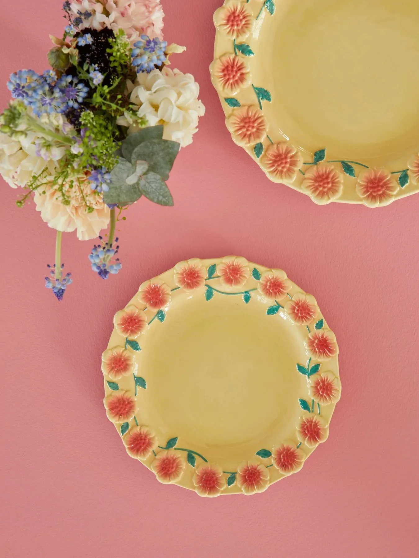 Assiette Rice Embossed Flower Ø20 cm, Creme RICE
