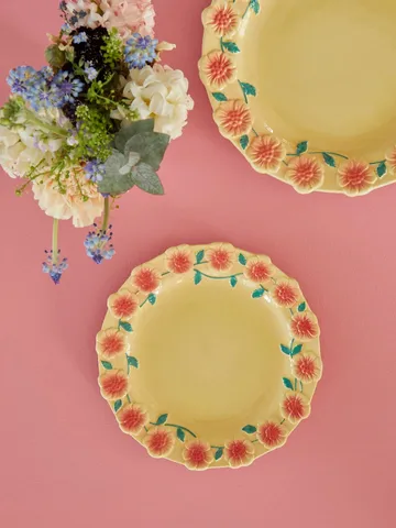 Assiette Rice Embossed Flower Ø20 cm - Creme - RICE
