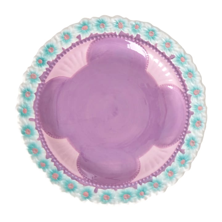 Assiette Rice Embossed Flower Ø20 cm - Lavender - RICE