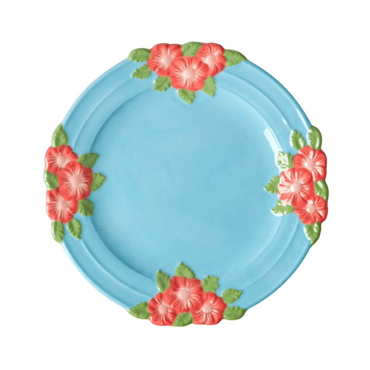 Assiette Rice Embossed Flower Ø20 cm, Mint RICE