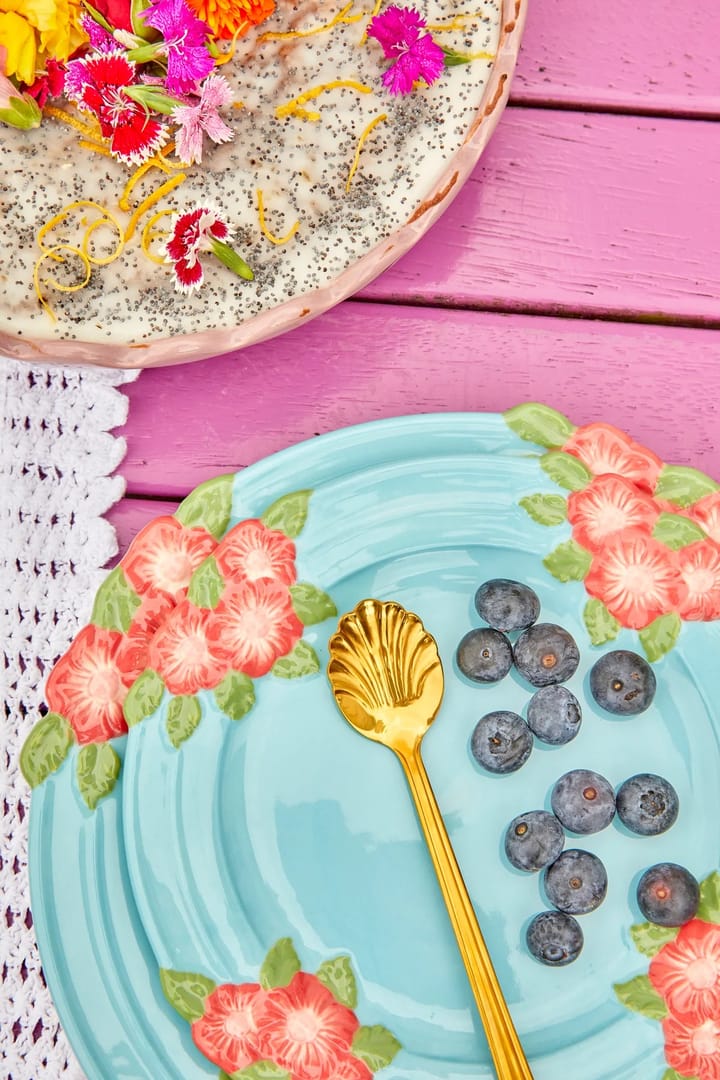 Assiette Rice Embossed Flower Ø20 cm, Mint RICE