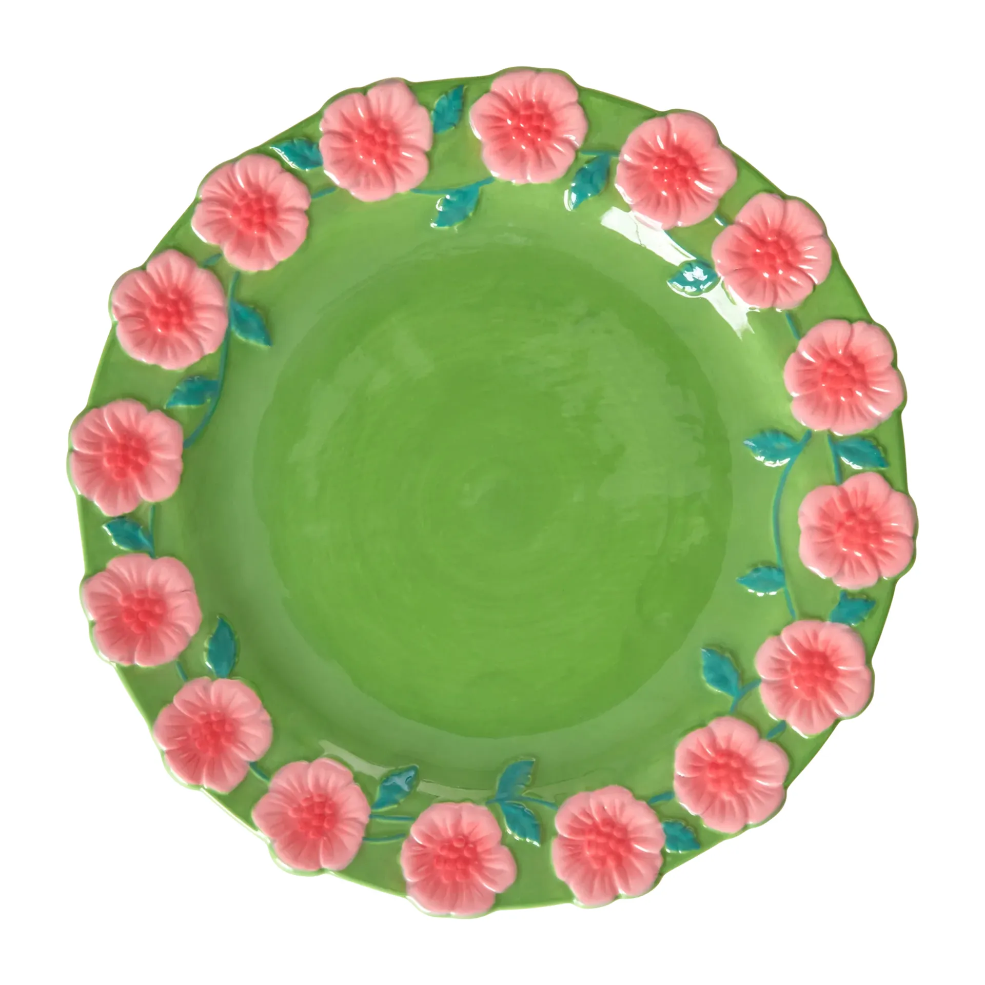 Assiette Rice Embossed Flower Ø20 cm, Sage green RICE