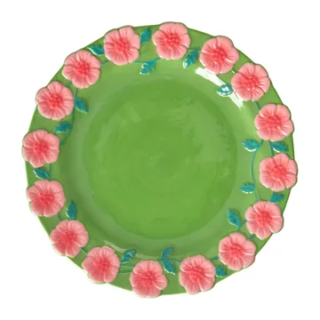 Assiette Rice Embossed Flower Ø20 cm - Sage green - RICE