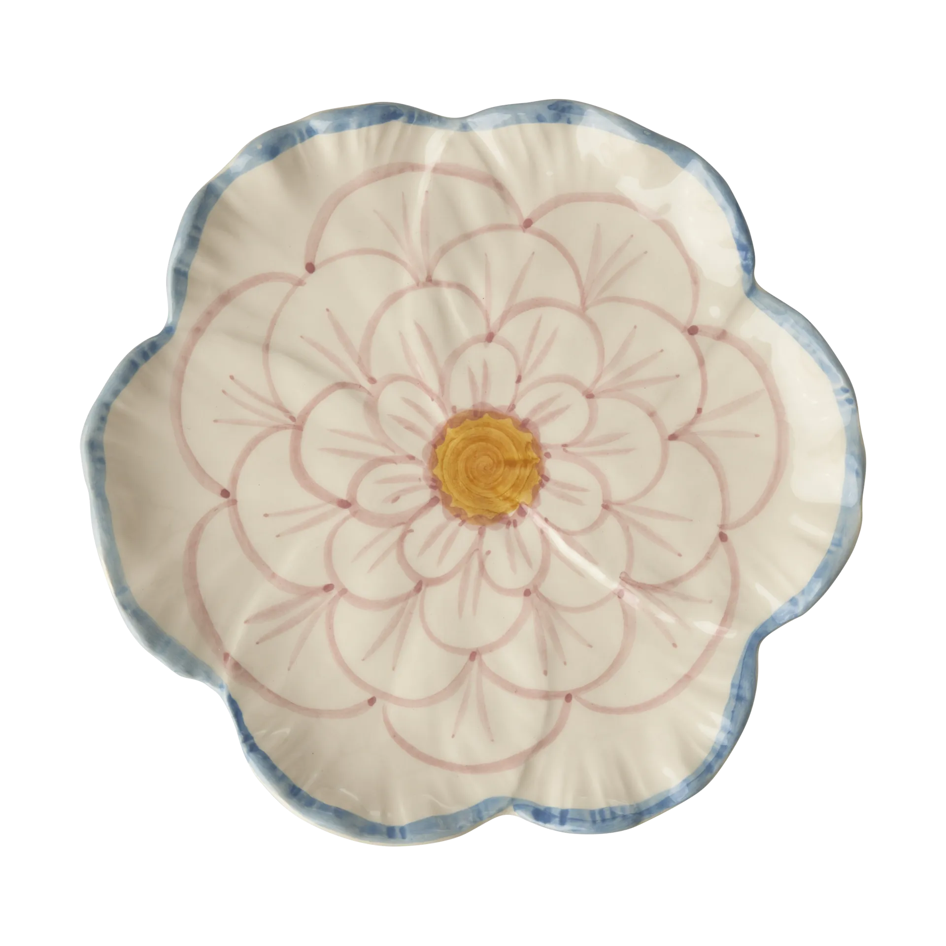 Assiette Rice Flower Ø19,5 cm, Blue border RICE
