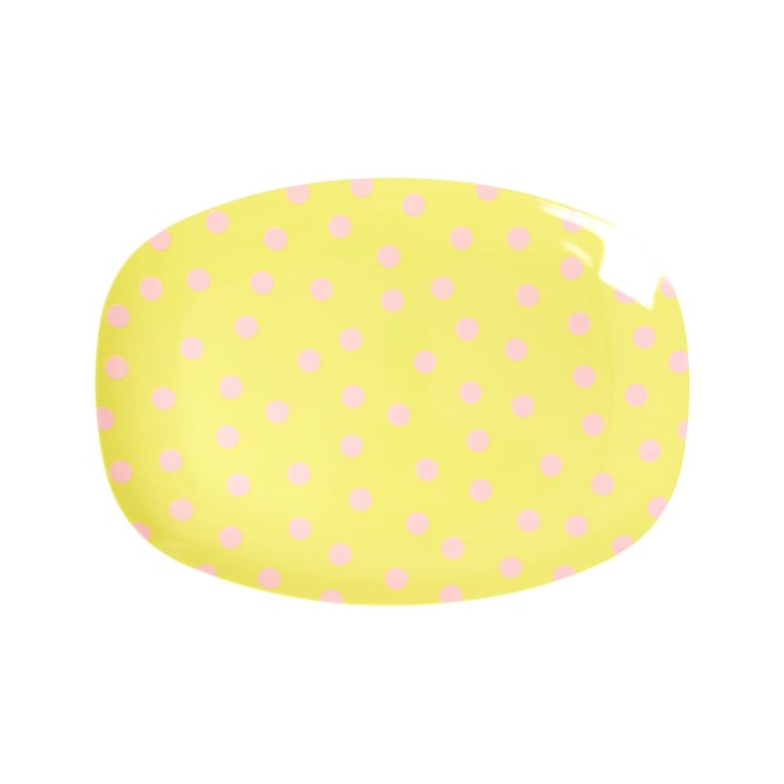 Assiette Rice mélamine 16,5x23 cm - Pink dot - RICE