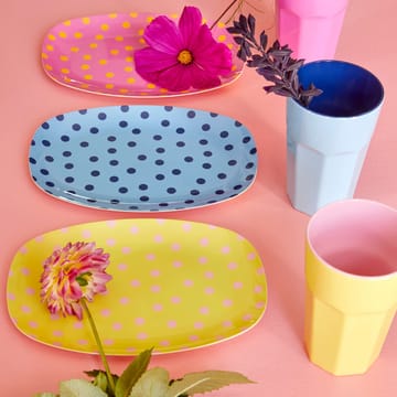 Assiette Rice mélamine 16,5x23 cm - Pink dot - RICE