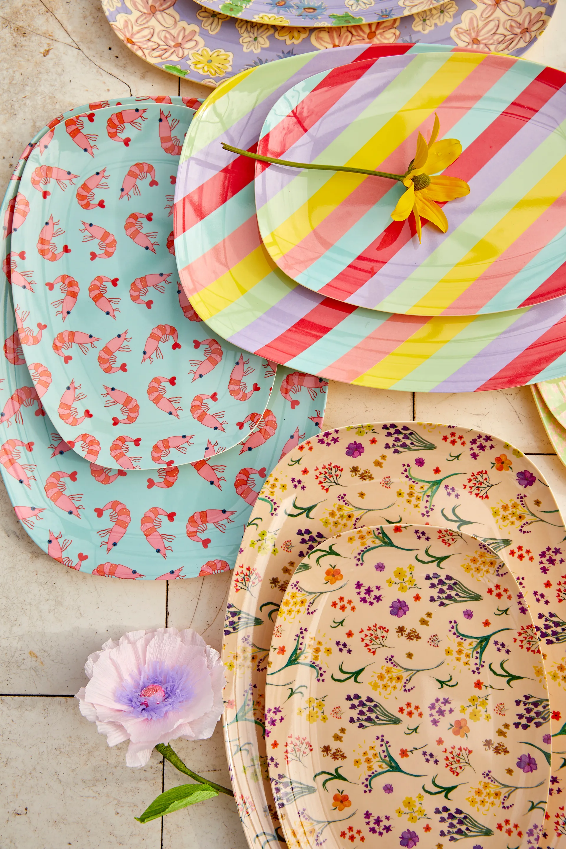 Assiette Rice mélamine 16,5x23 cm, Wild flower RICE