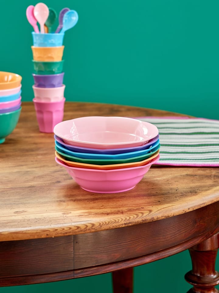 Assiettes à soupe Rice mélamine Ø19 cm 6 pièces, Multicolor RICE