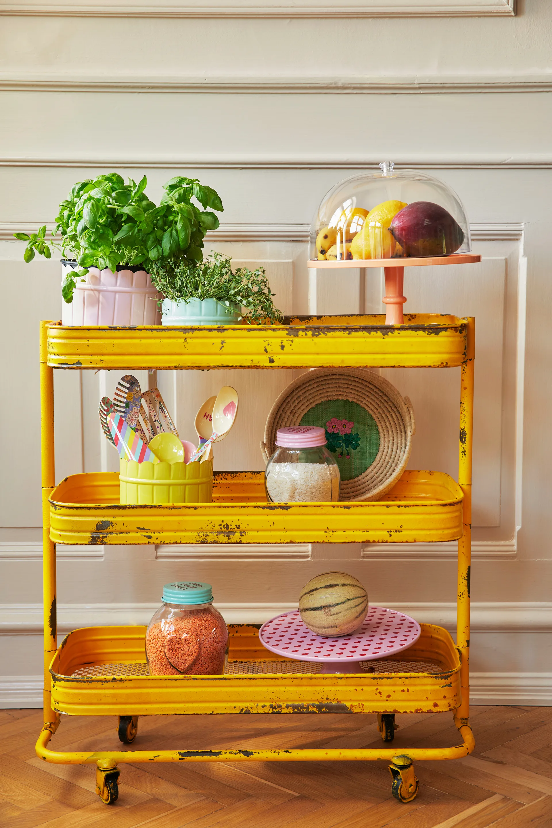 Bocal en verre avec couvercle Rice large 1,8 litre, Pink RICE