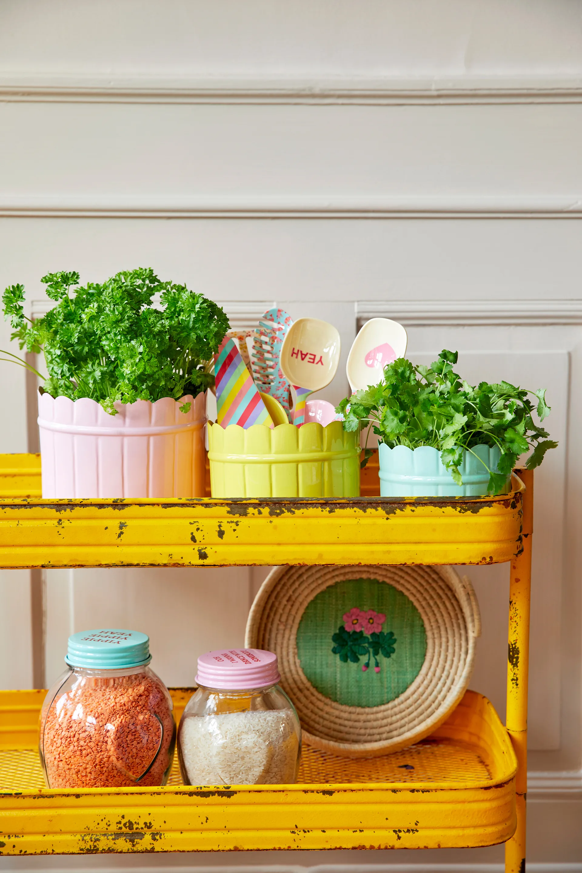 Bocal en verre avec couvercle Rice moyen 1,4 litre, Mint RICE