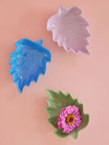 Bol de service Rice Leaf mélamine 3 pièces - Green-blue-lavender - RICE