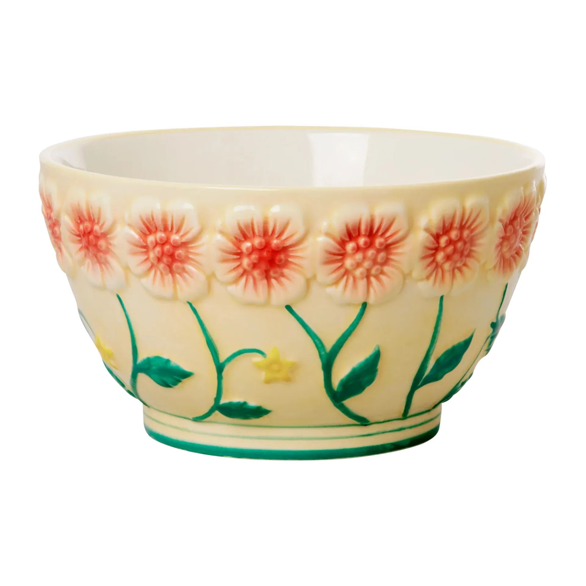 Bol en céramique Rice Embossed Flower Ø14,5 cm, Creme RICE