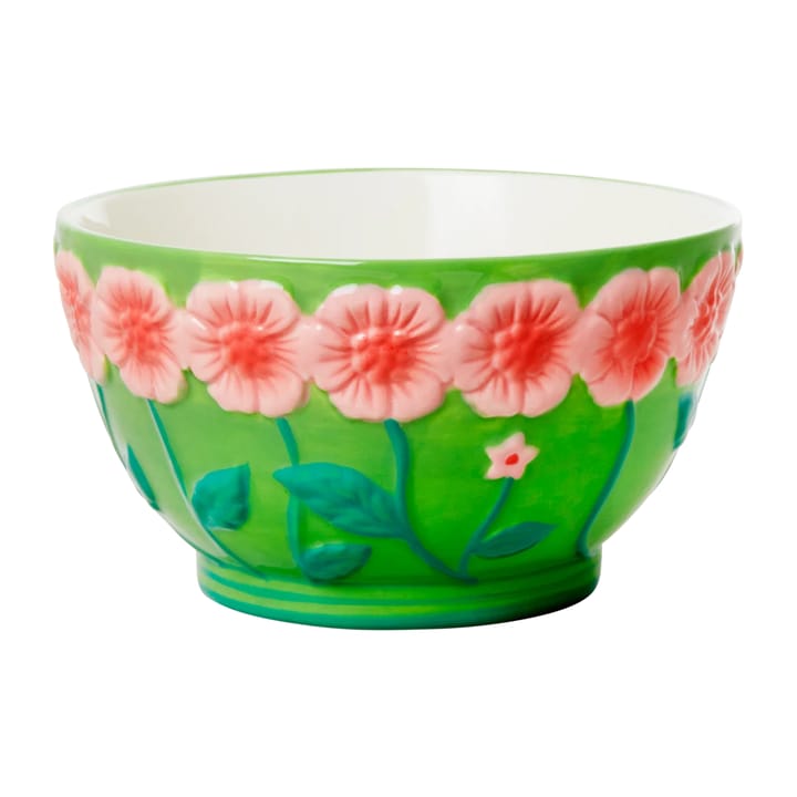 Bol en céramique Rice Embossed Flower Ø14,5 cm, Sage green RICE