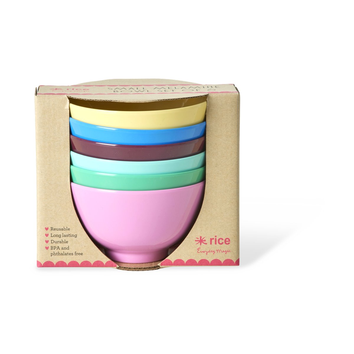 RICE Bol en mélamine Rice small 30 cl lot de 6 Show youre true colors