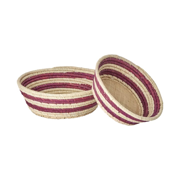 Corbeille à pain Rice raffia 2 pièces - Aubergine - RICE