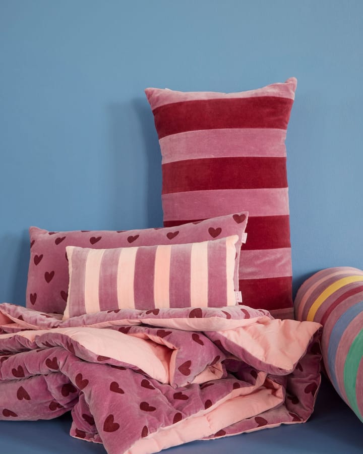 Coussin avec des cœurs Rice 30x60 cm, Violet-marron RICE