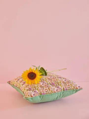 Coussin Rice fleurs 40x40 cm - Multi-green - RICE