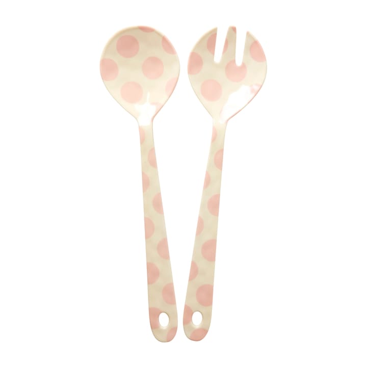 Couverts à salade Rice mélamine 2 Pièces - Pink dots - RICE