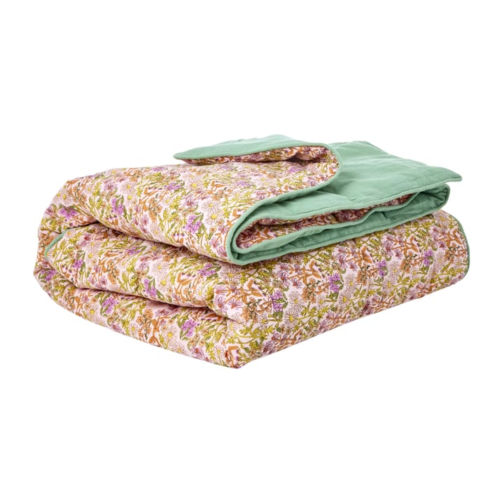 Couverture en coton Rice fleurs 140x200 cm, Multi-green RICE