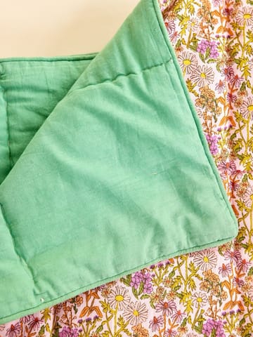 Couverture en coton Rice fleurs 140x200 cm - Multi-green - RICE