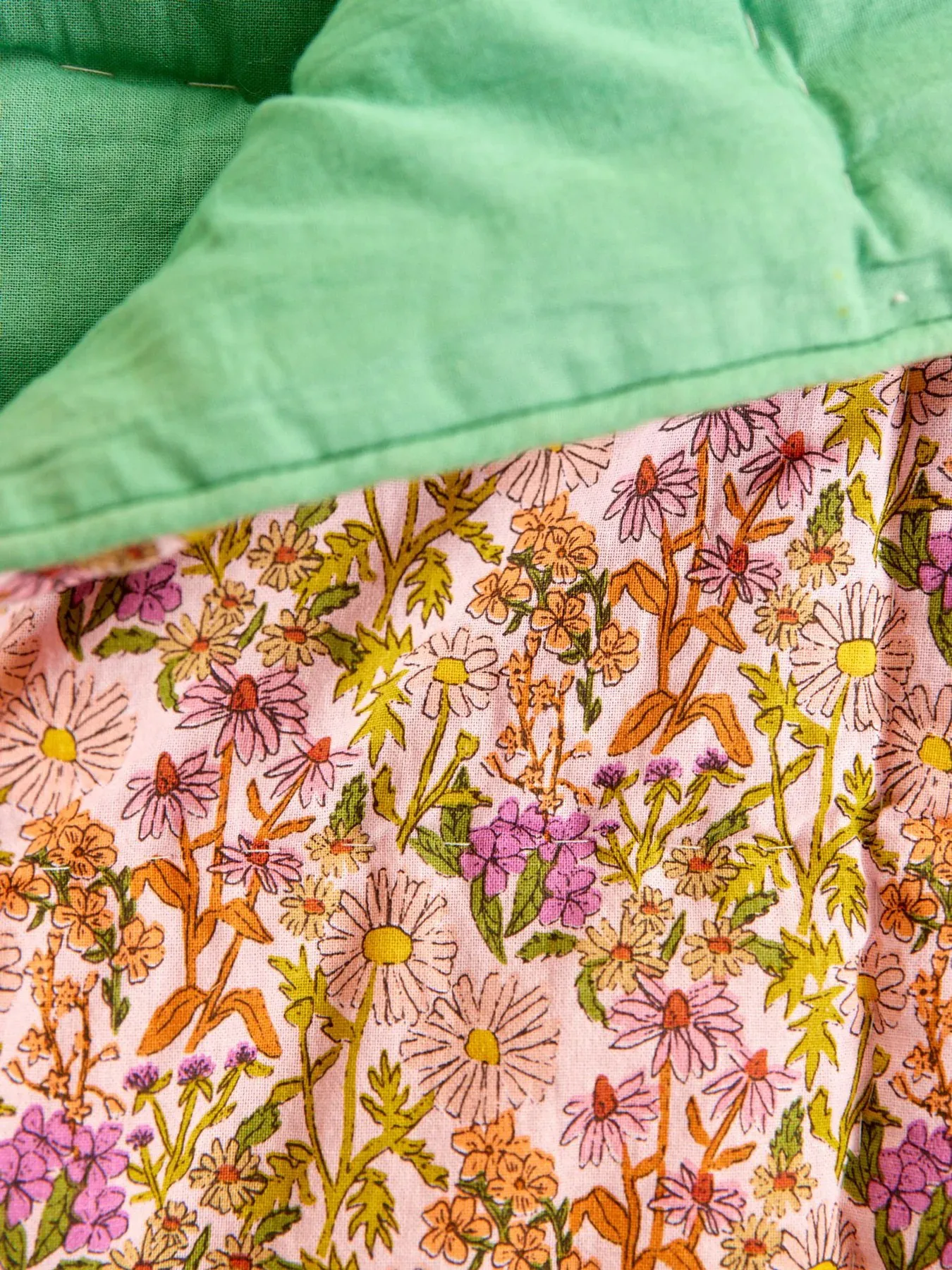 Couverture en coton Rice fleurs 140x200 cm, Multi-green RICE