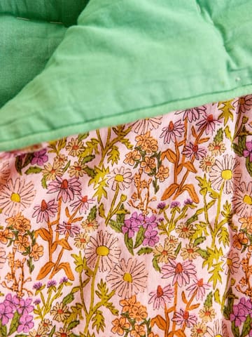 Couverture en coton Rice fleurs 140x200 cm - Multi-green - RICE