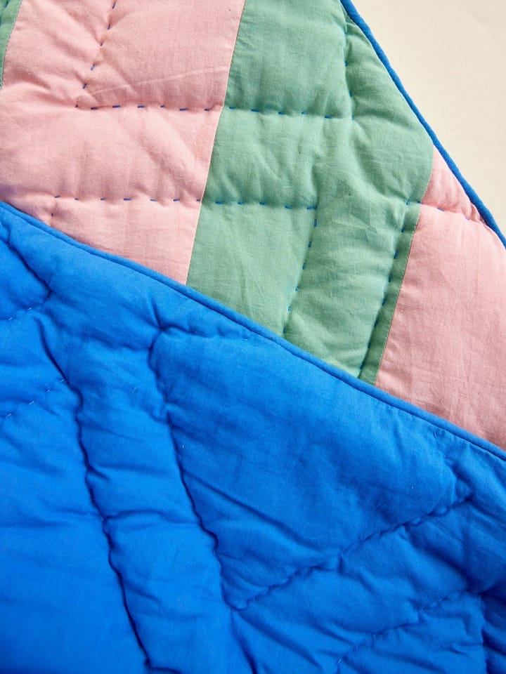 Couverture en coton Rice rayures 140x200 cm, Pink-green-blue RICE