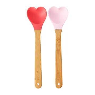 Cuillère en silicone avec manche en bambou Rice 23 cm 2 pièces - Red-pink - RICE